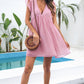 Swiss Dot Ruffled Deep V Mini Dress