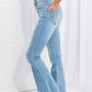 Vibrant MIU Full Size Jess Button Flare Jeans