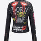 Full Size Printed Zip Up PU Leather Jacket