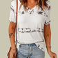 Printed V-Neck Short Sleeve Top