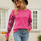 Printed Dropped Shoulder Round Neck Sweater