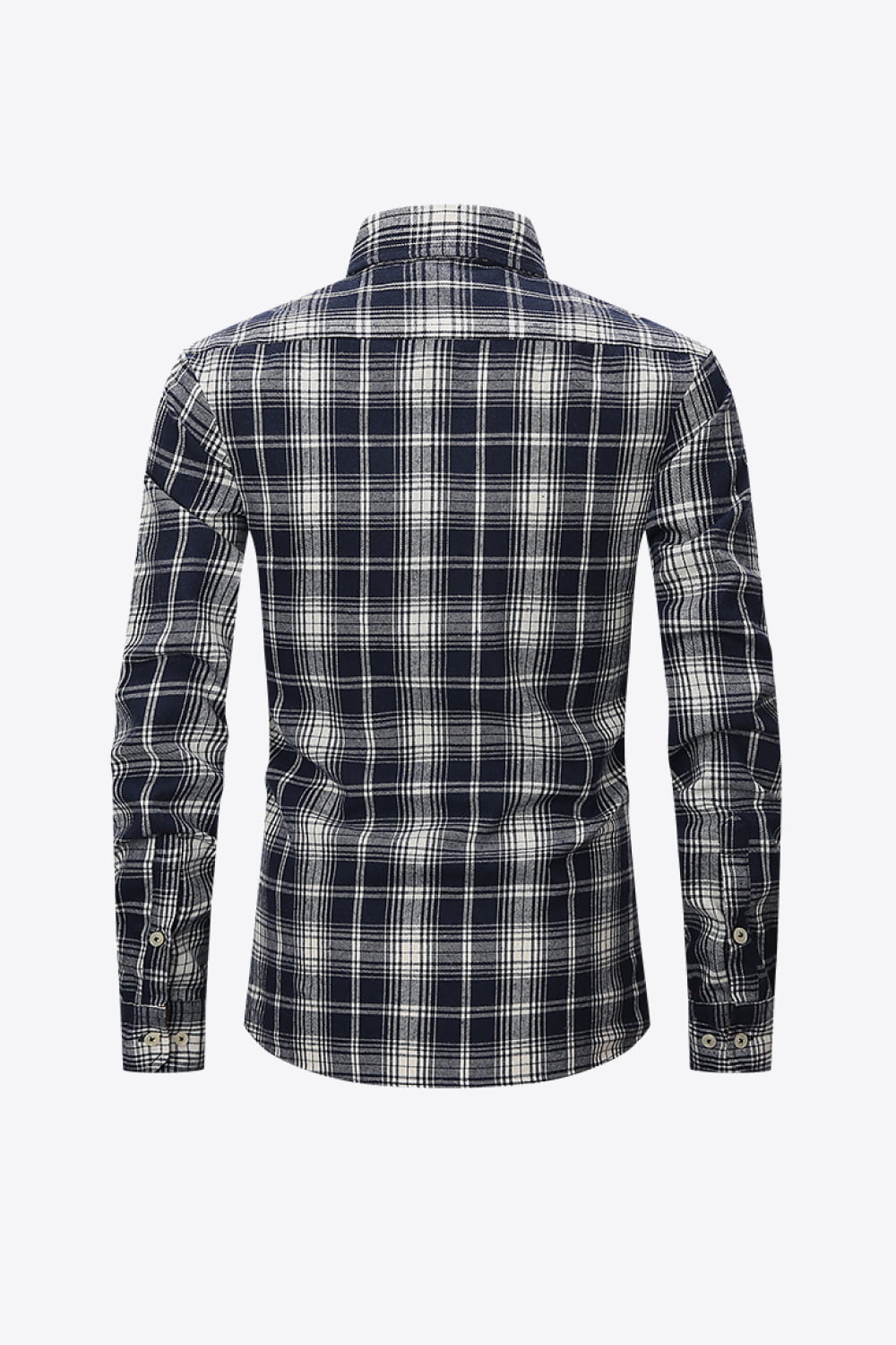 Plaid Button-Front Long Sleeve Shirt with Pockets