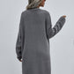 Horizontal Ribbing Open Front Duster Cardigan