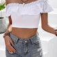 Off-Shoulder Ruffled Cropped Top