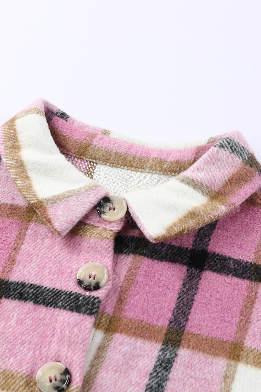 Plaid Brushed Button-Up Shacket