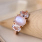 High Quality Natural Moonstone 925 Sterling Silver Three Stone Ring