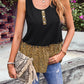 Leopard Color Block Scoop Neck Tank