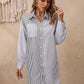 Striped Long Sleeve Shirt Dress