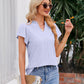 Notched Neck Puff Sleeve Blouse