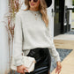 Rib-Knit Raglan Sleeve Crewneck Sweater