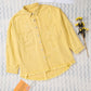 Distressed Fringe Trim Button Up Jacket
