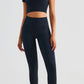 Notched Neck Short Sleeve Cropped Sports Top