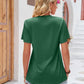 Ruched V-Neck Short Sleeve Tee