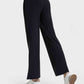 Wide Leg Slit Sport Pants with Pockets