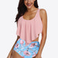 Two-Tone Ruffled Two-Piece Swimsuit
