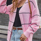 Striped Open Front Cardigan Sweater
