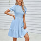 Smocked Short Flounce Sleeve Dress
