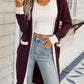 Contrast Dropped Shoulder Ribbed Trim Cardigan
