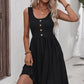 Scoop Neck Buttoned Sleeveless Dress