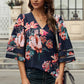 Printed Flare Sleeve Top
