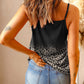 Full Size Printed Lace Trim Cami