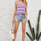 Striped Ribbed Trim Knit Tank