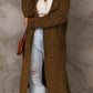 Ribbed Trim Belted Duster Sweater Cardigan