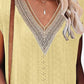 Eyelet Contrast V-Neck Tee