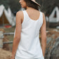 Button Textured Cotton Tank Top