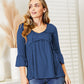 Ninexis Flounce Sleeve Full Size Babydoll Blouse