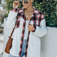 Plaid Snap Front Fleece Shacket