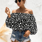 Polka Dot Off-Shoulder Layered Blouse