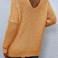 Rib-Knit V-Neck Tunic Sweater