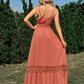 Spaghetti Strap Smocked Waist Spliced Lace Dress