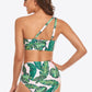 Ruffled One-Shoulder Buckled Bikini Set