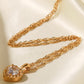 Inlaid Zircon Heart Pendant Necklace
