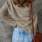 Colorful Exposed Seam Henley Sweater
