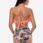 Two-Tone Ruffled Halter Neck Two-Piece Swimsuit