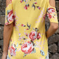 Floral Cold-Shoulder Round Neck Top