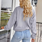 Quarter-Zip Dropped Shoulder Elastic Hem Sweatshirt