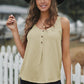 Button Textured Cotton Tank Top