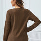 Eyelet Round Neck Long Sleeve Top