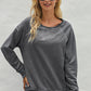 Round Neck Raglan Sleeve Exposed Seam Sweatshirt