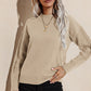 Mock Neck Cable Knit Sleeves Sweater