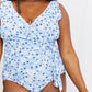 Marina West Swim Full Size Float On Ruffle Faux Wrap One-Piece in Blossom Blue