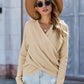 V Neck Wrap Front Knitted Top