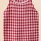 Plaid Round Neck Sleeveless Knit Top