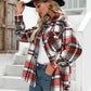 Meet You Outside Plaid Button Down Curved Hem Shacket