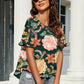 Floral Ruffled Flounce Sleeve Blouse