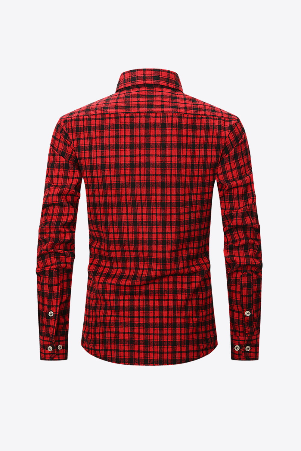 Plaid Button-Front Long Sleeve Shirt with Pockets